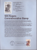 Souvenir Page FDC - Will Rogers - 1971-1980