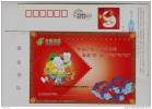 Bat,chiropter,aerial Mammal,homophone With Chinese Blessing,children,CN04 China Post New Year Greeting Pre-stamped Card - Bats