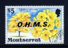 MONTSERRAT - 1976 $5 FLOWERING TREE OHMS ERROR WMK TO RIGHT OF CA FINE USED - Montserrat