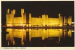 Caernarvon Castle, Floodlit - Caernarvonshire