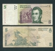 N. 1  Banconota  Da  5  PESOS   ARGENTINA   -  Anno  2002. - Argentine