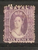 NATAL - 1863 VICTORIA 6d VIOLET USED (PERF 12.5)   SG 24 - Natal (1857-1909)