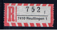 D Einschreibezettel 7410 Reutlingen - R- & V- Vignetten