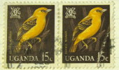 Uganda 1965 Pair Of Orange Weaver 15c - Used - Uganda (1962-...)