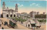 Montevideo Plaza Constitucion Y Central Tram Linie 46 Parque Urbano Animata Color 21.4.1912 Gelaufen - Paraguay