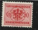 LUBIANA 1944 OCCUPAZIONE TEDESCA GERMAN OCCUPATION SEGNATASSE POSTAGE DUE TASSE TAXE CENT. 20 C MNH - Occup. Tedesca: Lubiana