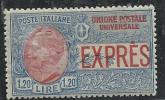 ITALIA REGNO ITALY KINGDOM 1922 SPECIAL DELIVERY ESPRESSO NON EMESSO 1,20 MNH BEN CENTRATO FIRMATO - Express Mail