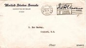 MARCOPHILIE POSTAL HISTORY WASHINGTON US SENATE FREE - Postal History