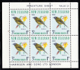 New Zealand Scott #B71a MH Miniature Sheet Of 6 Health Stamps: Bellbird - Unused Stamps