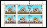 New Zealand Scott #B74a MH Miniature Sheet Of 6: Man And Boy Placing Ball - Rugby