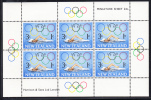 New Zealand Scott #B76a MH Miniature Sheet Of 6: Girl Swimming And Olympic Rings - Ungebraucht