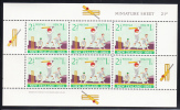 New Zealand Scott #B77a MNH Miniature Sheet Of 6: Boys Playing Cricket - Unused Stamps