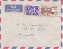 FORT LAMY TCHAD AFRIQUE ANCIENNE COLONIE FRANCAISE LETTRE PAR AVION POUR LA FRANCE MARSEILLE TIMBRE CAD MARCOPHILIE - Storia Postale