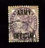 GREAT BRITAIN - 1896 QUEEN VICTORIA  1 D. LILAC OVERPRINTED ARMY OFFICIAL  F/USED - Oficiales