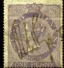 GREAT BRITAIN - 1862 QUEEN VICTORIA POSTAL FISCAL  1d. LILAC  PEN CANCEL - Revenue Stamps