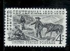 1959 USA Silver Centennial Stamp Sc#1130 Horse Mineral Mount - Ongebruikt