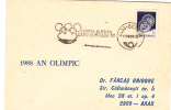 1988 OLYMPIC YEAR, RARE, METTER MARK, ON PC, ROMANIA - Sommer 1988: Seoul