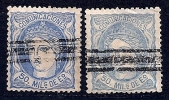 Espagne - 1870 YT 107 + 107a Oblitéré 3 Barres - Used Stamps