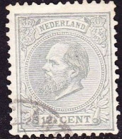 1872 Koning Willem III 12½  Cent Grijs  NVPH 22 H - Usati