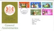 1970 General Anniversaries FDI 1st April 1970 British Post Office Official  Typed  Addressed FDC - 1952-1971 Em. Prédécimales