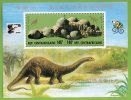 Bloc-feuillet 2 Timbres** Animaux Fossiles Mammiifères Afrique DINOSAURE REPUBLIQUE CENTREAFRICAINE - Fossilien