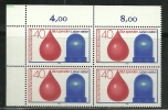 Germany Alemanha Deutschland 1974 Blood Donor Service Accident Emergency Service Block Of 4 MNH - Accidents & Road Safety