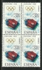 Spain Espana Espanha 1968 10 Th Winter Olympic Games Grenoble France - Bobsled   Block Of 4 MNH - Hiver 1968: Grenoble