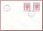Croatia 1991 - New Coat Of Arms FDC Perf + Imperf, Mi 10 A+B Zangszuschlagsmarken, Compulsory Tax - Omslagen