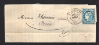 FRANCE N° 46 (défaut) Obl. S/Lettre Entiére - 1870 Emissione Di Bordeaux