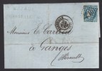 FRANCE N° 46 Obl. (défaut) S/Lettre Entiére - 1870 Bordeaux Printing