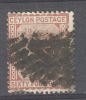 Ceylon - Ceylan  1872 -80  Victoria  64c Red Brown   Wmk  Crown CC   Perf 14 - Ceylan (...-1947)