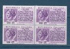 Italia / Italy  1954 --Denuncia Del Reddito  / Quartina  --- ** MNH / VF - Blocks & Kleinbögen