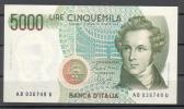 Banconota 5.000 Lire Bellini FDS - 5000 Liras