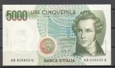 Banconota 5.000 Lire Bellini FDS - 5000 Liras