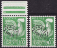 6151# Y&T PREOBLITERE N° 122 ** X 2 COQ NEUFS SANS CHARNIERE Cote = 70 Euros - 1953-1960