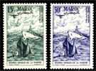 MAROC  1954  Aerien  N° 98 / 99. Neuf X (trace De Charn.) Serie Compl. - Poste Aérienne