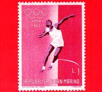 Nuovo - MNH - SAN MARINO - 1960 - Olimpiadi Di Roma - 1 L. • Lancio Del Peso - Nuevos