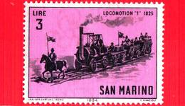 Nuovo - MNH - SAN MARINO - 1964 - Storia Della Locomotiva - 3 L. • Locomotion 1, 1825 - Nuevos