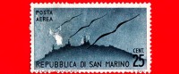 SAN MARINO - 1946 - Nuovo - Posta Aerea - POSTA AEREA -25 C. • Volatili Stilizzati E Monte Titano - Luftpost