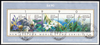 New Zealand Scott #986 Used Souvenir Sheet Of 5: Orchids - NZ World Stamp Exhibition - Gebruikt