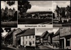 AK Schleusingen/Kr. Suhl, Schloß, Thälmann-Str., Bahnhofstr., Marktplatz, 1982 - Schleusingen