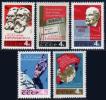 USSR Russia 1964 First Socialist International Centenary Karl Marx Lenin Engels Globe Flags People MNH Michel 2948-2952 - Karl Marx