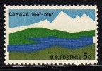 1967 USA Canada Centennial Stamp Sc#1324 Mount River - Agua