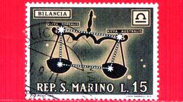 SAN MARINO - Usato - 1970 - Segni Zodiacali - 15 L. • Bilancia - Usados