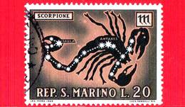 SAN MARINO - Usato - 1970 - Segni Zodiacali - 20 L. • Scorpione - Usados