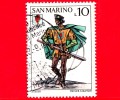 SAN MARINO - 1973 - Usato - Balestrieri - 10 L. • Balestriere E Stemma Penna Rossa - Used Stamps