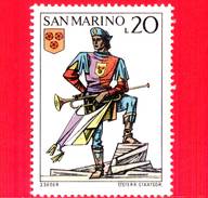 SAN MARINO - Usato - 1973 - Balestrieri - 20 L. • Trombettiere E Stemma Fiorentino - Used Stamps