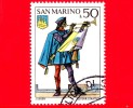 SAN MARINO - 1973 - Usato - Balestrieri - 50 L. • Trombettiere E Stemma Della Torre Guaita - Oblitérés