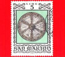 SAN MARINO - Usato - 1974 - Armature E Armi Antiche - 5 L. • Scudo Del ´500 - Used Stamps