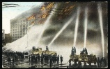 1913 USA Postcard. Firemen, Firefighters, Fire, Blaze. Hudson Term Dec. 24.1913.  (T43006) - Firemen